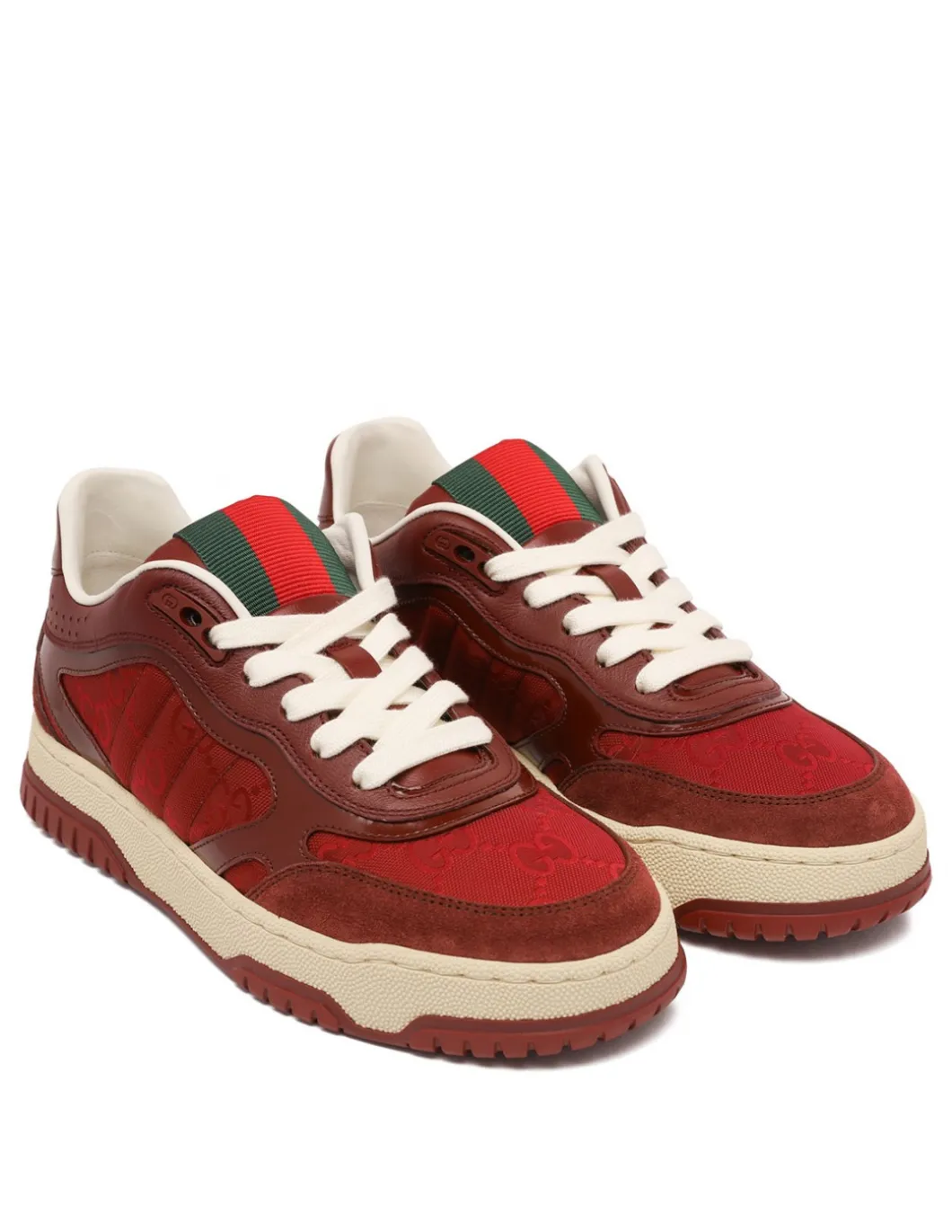 Re-Web canvas and leather sneakers