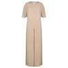 Sand hue cady long dress