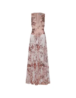 Sheer dress with sequin embroidery