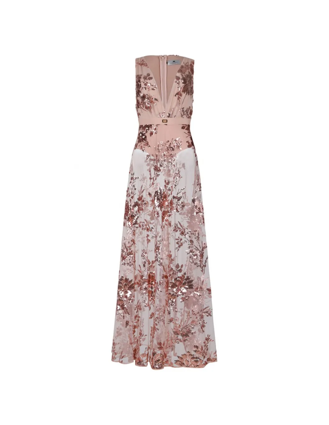 Sheer dress with sequin embroidery