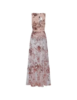 Sheer dress with sequin embroidery