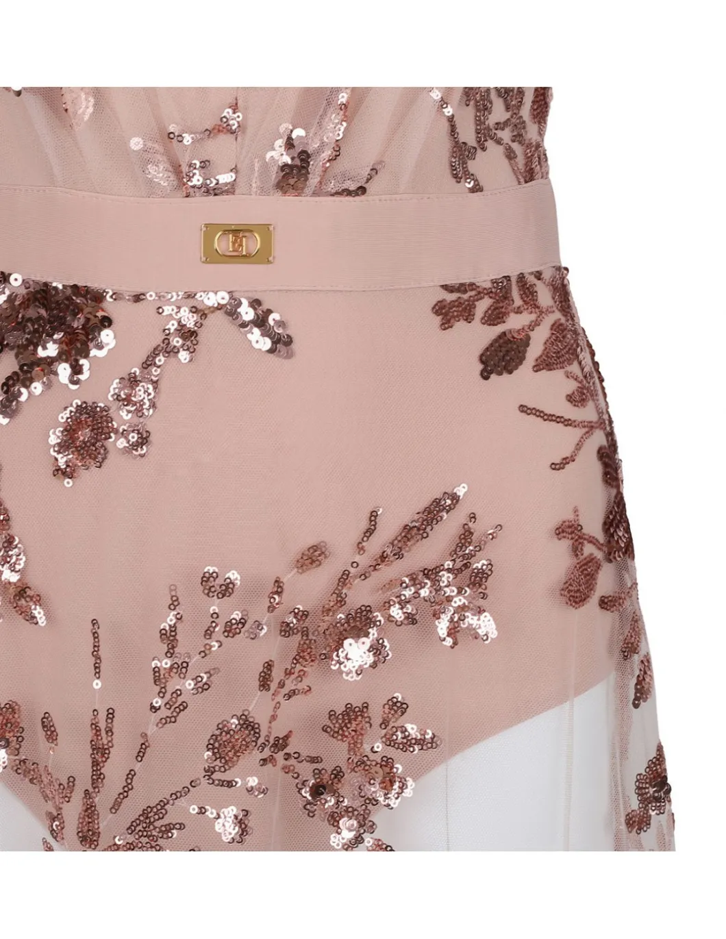 Sheer dress with sequin embroidery