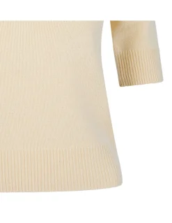 Short-sleeved wool and cashmere sweater