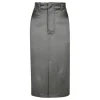 Silk crepe de chine pencil skirt