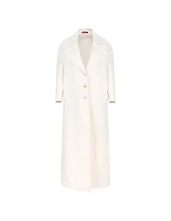 Silk wool crêpe coat