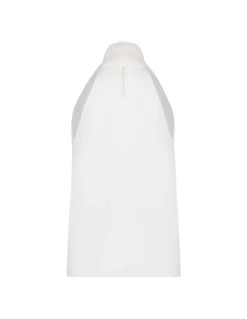 Sleeveless lavalliere blouse