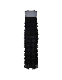 Sleeveless tiered ruffle gown