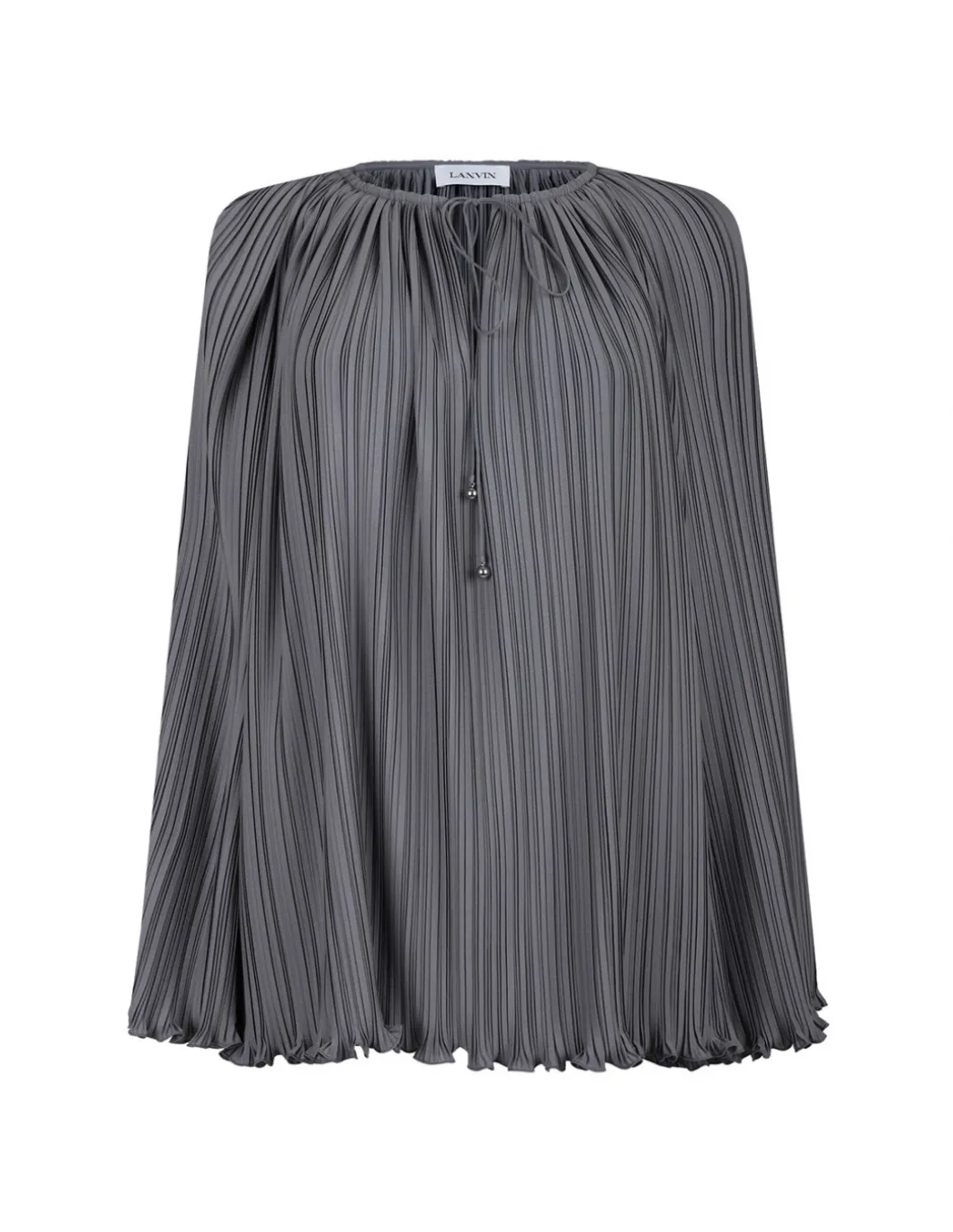 Steel gray pleated blouse