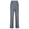 Steel-hue pink pleated pants