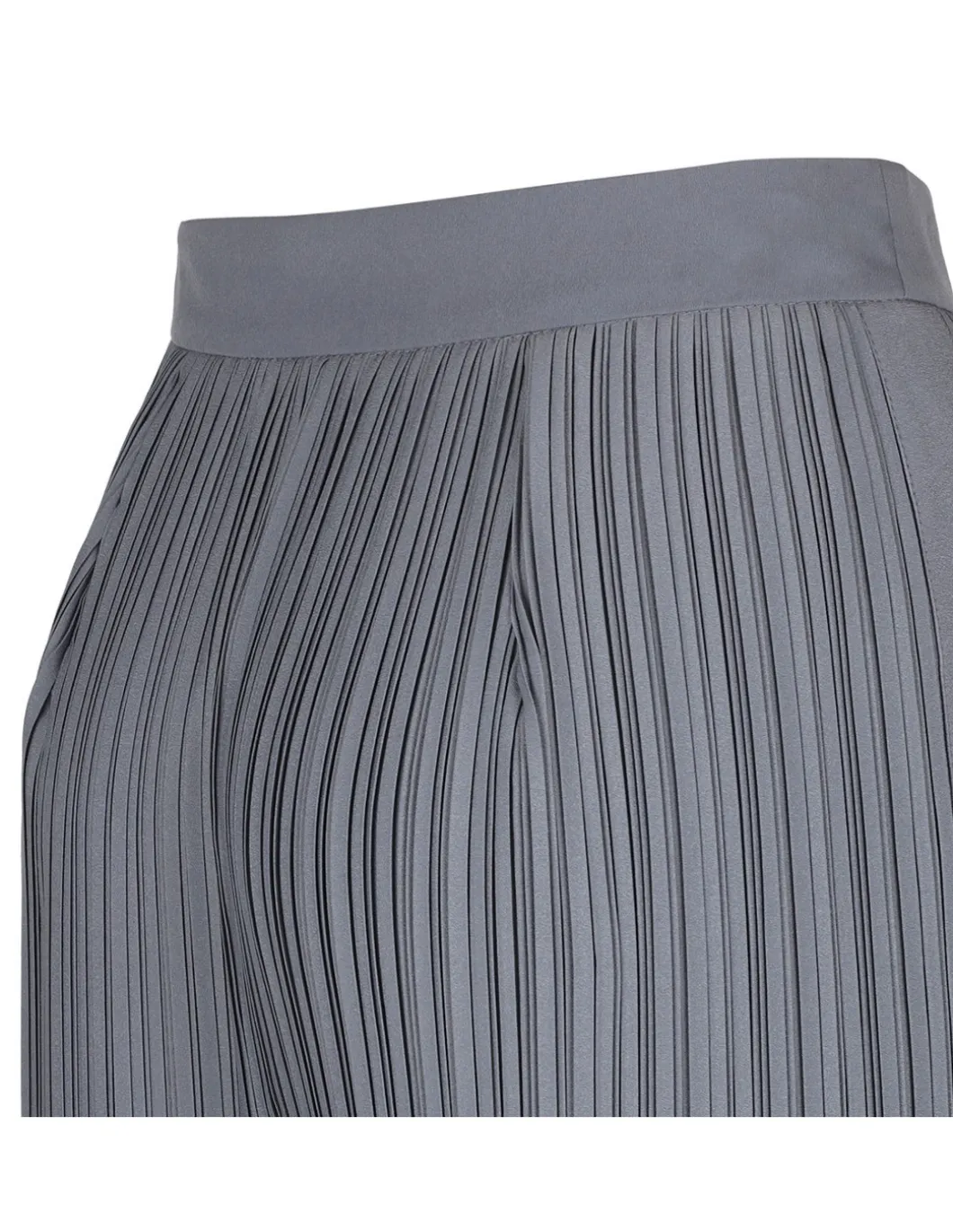 Steel-hue pink pleated pants