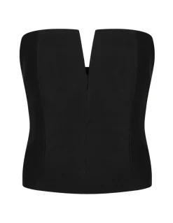 Strapless taffeta top