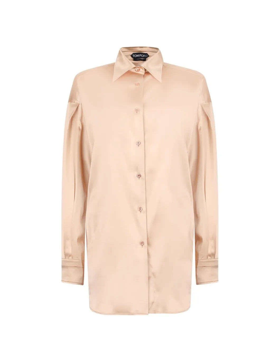 Stretch silk satin relaxed fit shirt