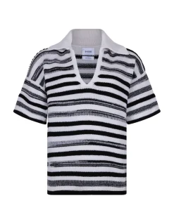 Striped knit polo