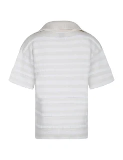 Striped knit polo