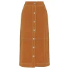 Suede effect long skirt
