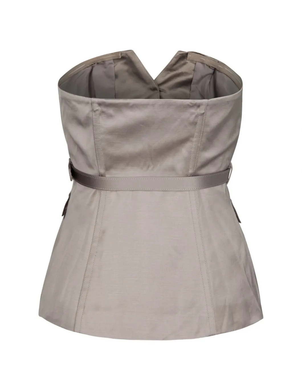 Taupe satin corset top