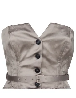 Taupe satin corset top