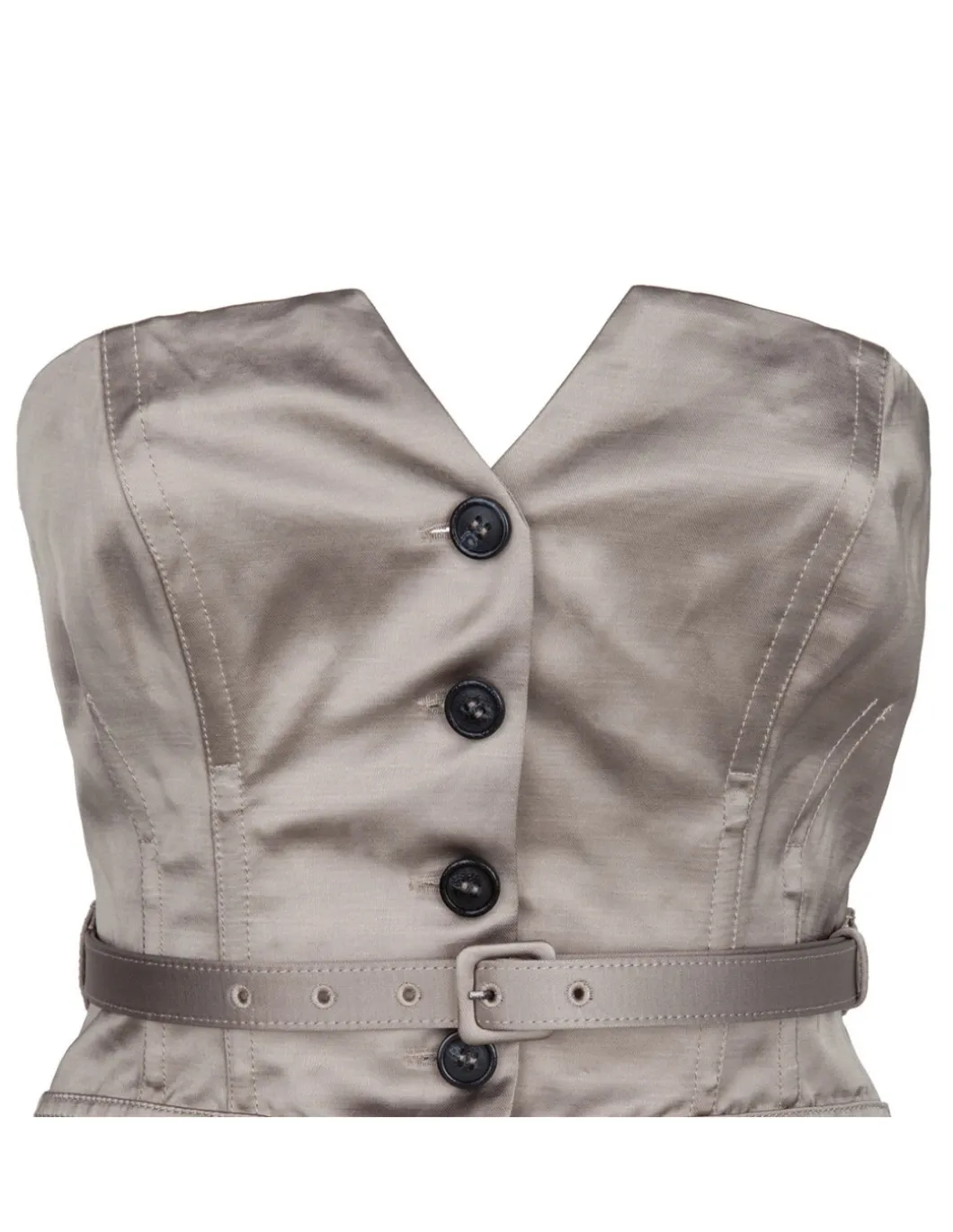 Taupe satin corset top