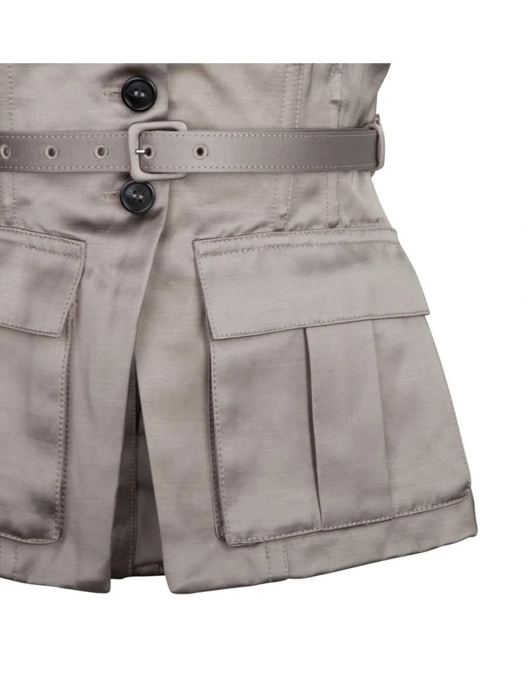 Taupe satin corset top