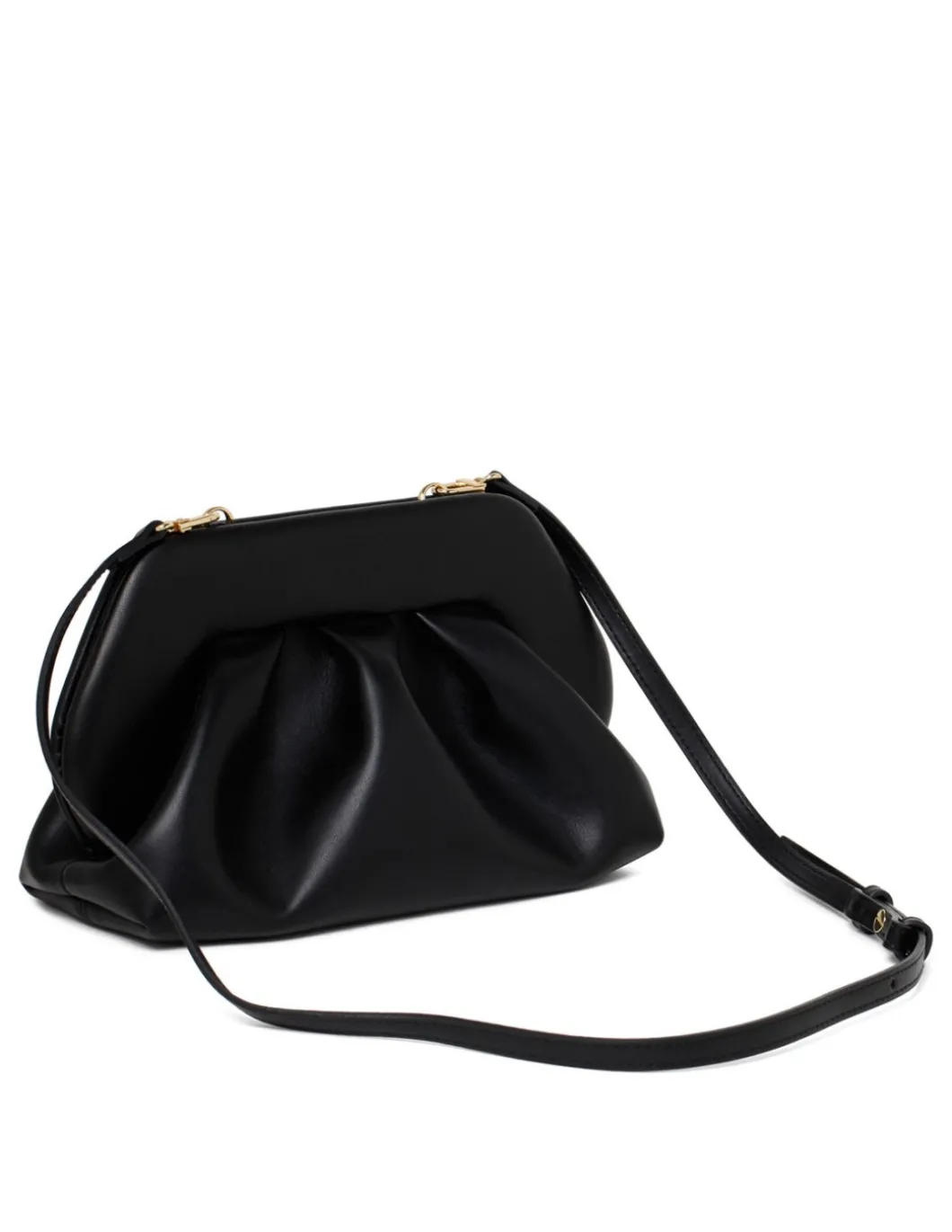 Tia black vegan fabric clutch bag