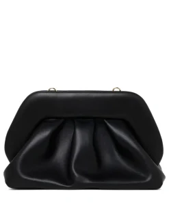 Tia black vegan fabric clutch bag