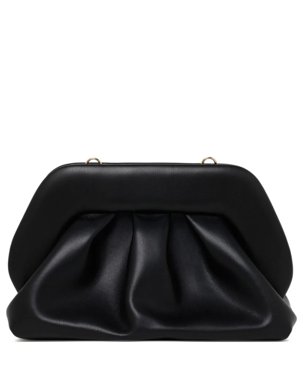 Tia black vegan fabric clutch bag