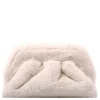 Tia ivory faux fur clutch bag