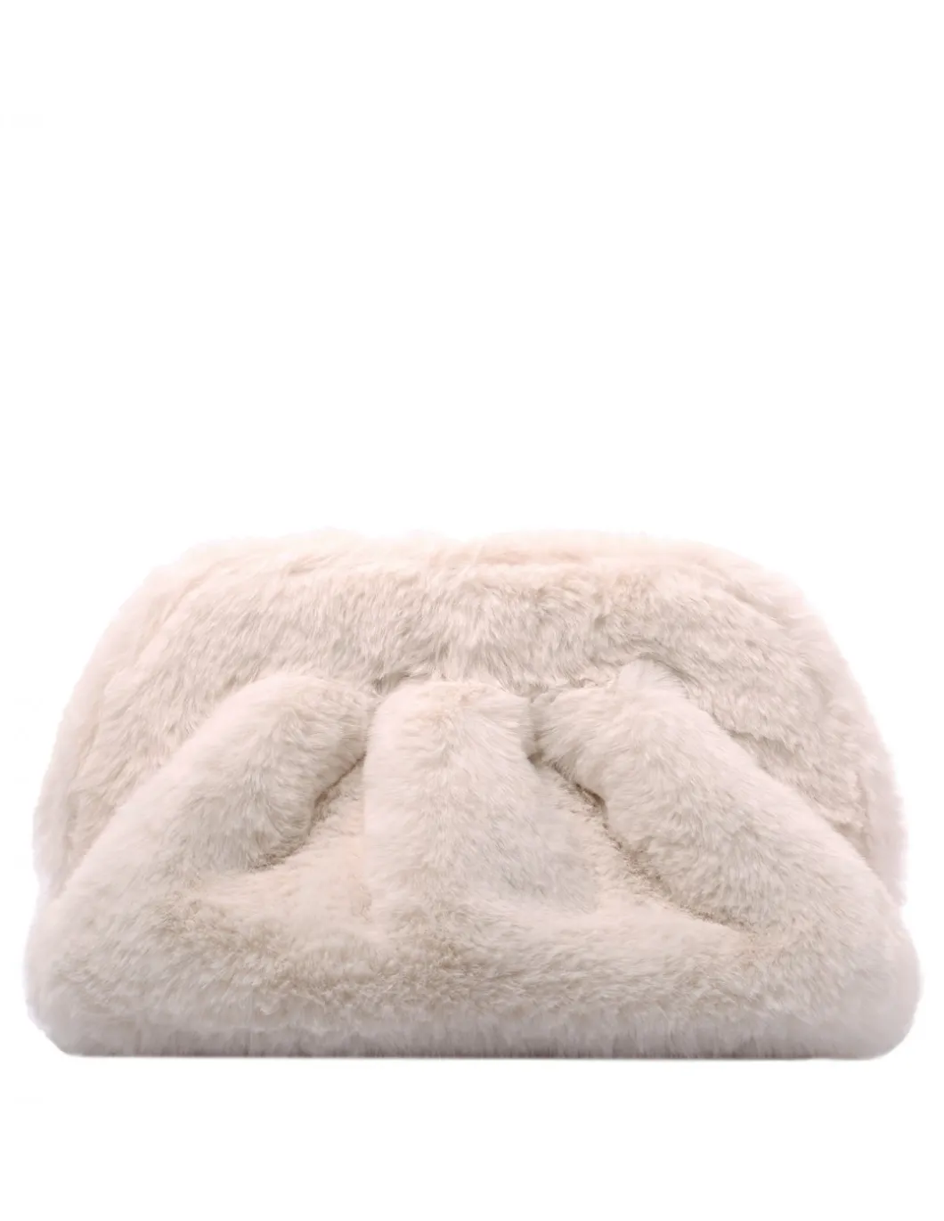 Tia ivory faux fur clutch bag