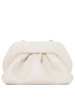 Tia ivory vegan fabric clutch bag
