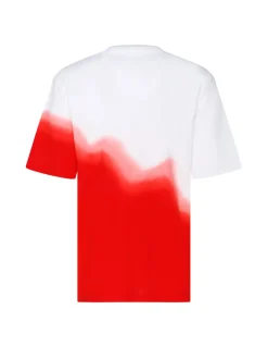 Tie-dye white and red T-shirt