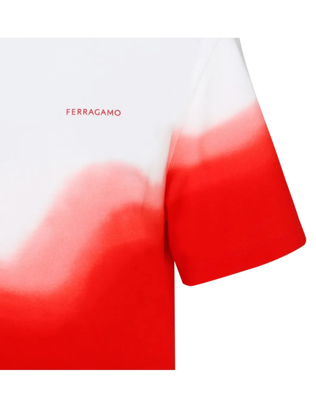 Tie-dye white and red T-shirt