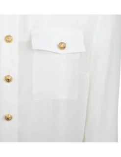 White crepe de chine shirt