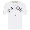 White logo jacquard knit top