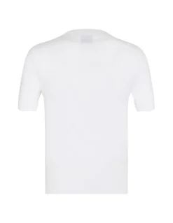 White logo jacquard knit top