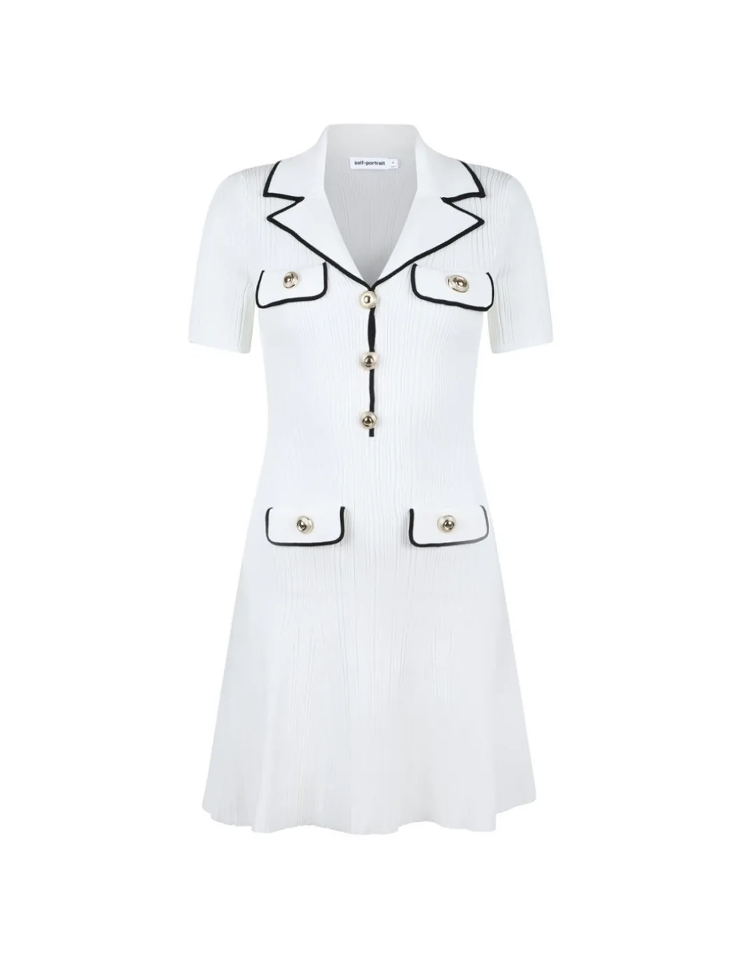 White viscose rib knit mini dress