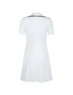 White viscose rib knit mini dress