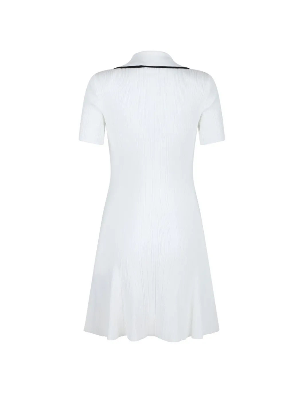 White viscose rib knit mini dress