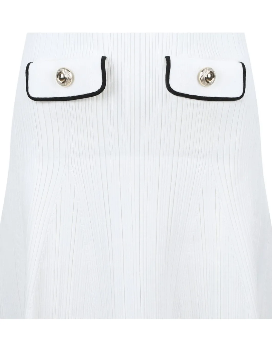 White viscose rib knit mini dress