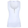 White zipped tank top