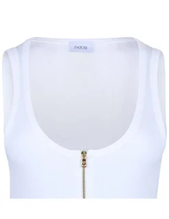 White zipped tank top