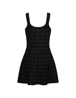 Wool and lamé jacquard dress